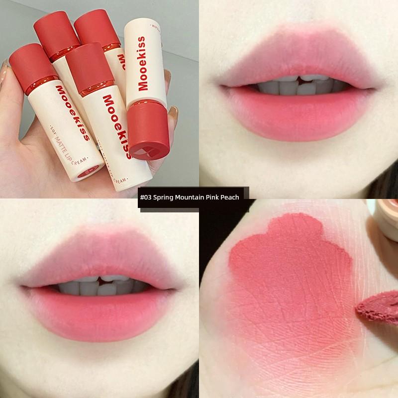 New Color Listing! Mooekiss Mukoshi Lip Mud Matte Finish Lip Lacquer No Stain on Cup V27 V29 V25