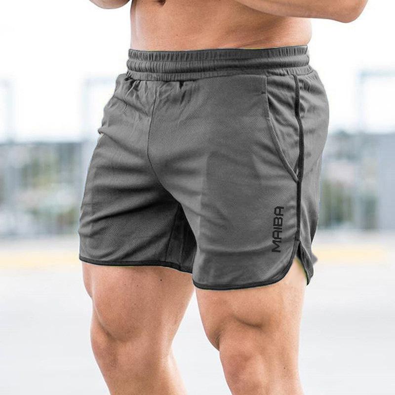 Pantaloncini da bodybuilding fitness da uomo Palestre estive da uomo Allenamento da uomo in mesh traspirante Pantaloni corti da spiaggia per abbigliamento sportivo ad asciugatura rapida
