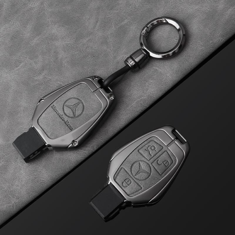 CSB1 New 3 Buttons for Mercedes Benz A B C E S G Class W204 W205 W212 W213 GLC GLA CLA Carbon Fiber Car Key Case Cover Shell Keychain