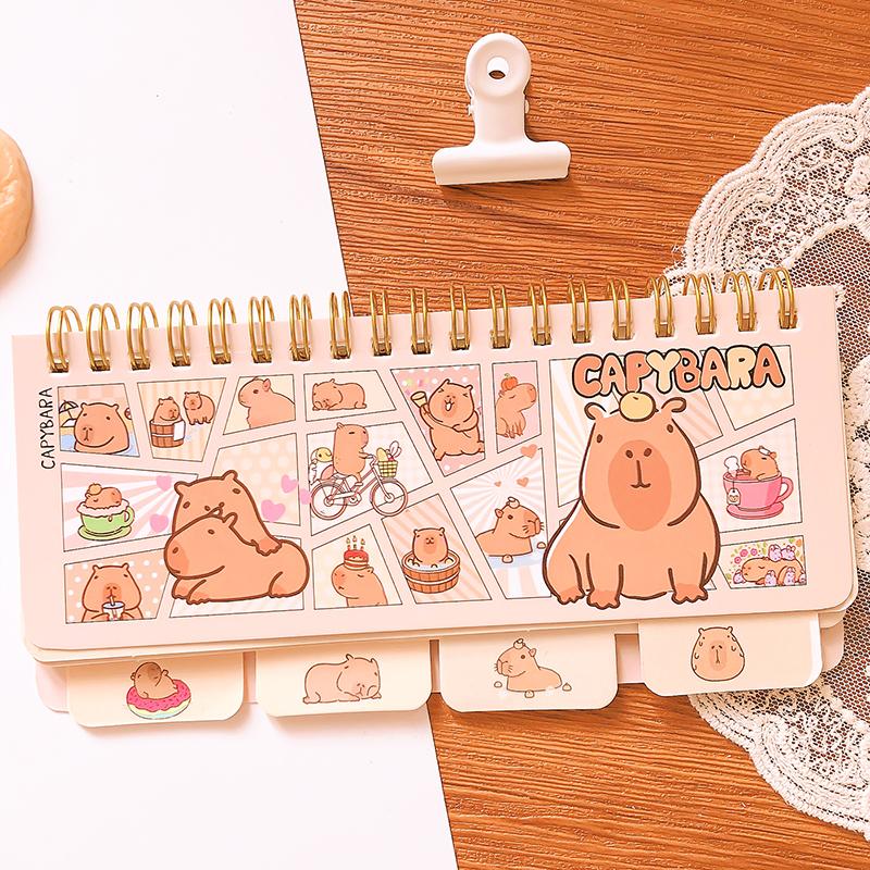 Kawaii Stationery Office Accessories School Supplies Mini Portable Notebook Small Notepad For Daily Notes Capybara Diary