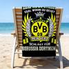 Bvb Soccer Ball Design Printed Beach Towel, Super Soft Microfiber, Perfect Gift Birthday, for Pool, Beach, Travel, for Family and Friends