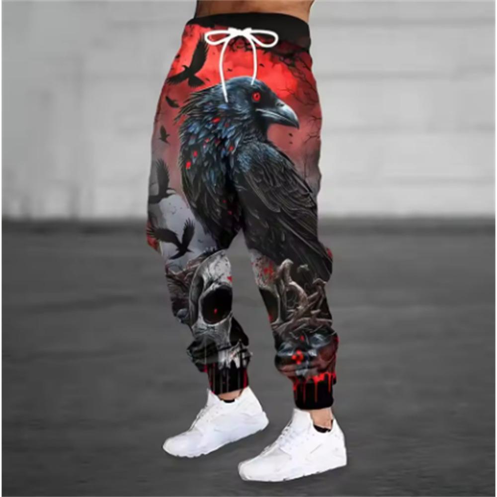 Outono Inverno Novo Calças Moda Estampado 3D Calças de Moletom Homem Largas Casuais Bolso Cordão Calças de Moletom