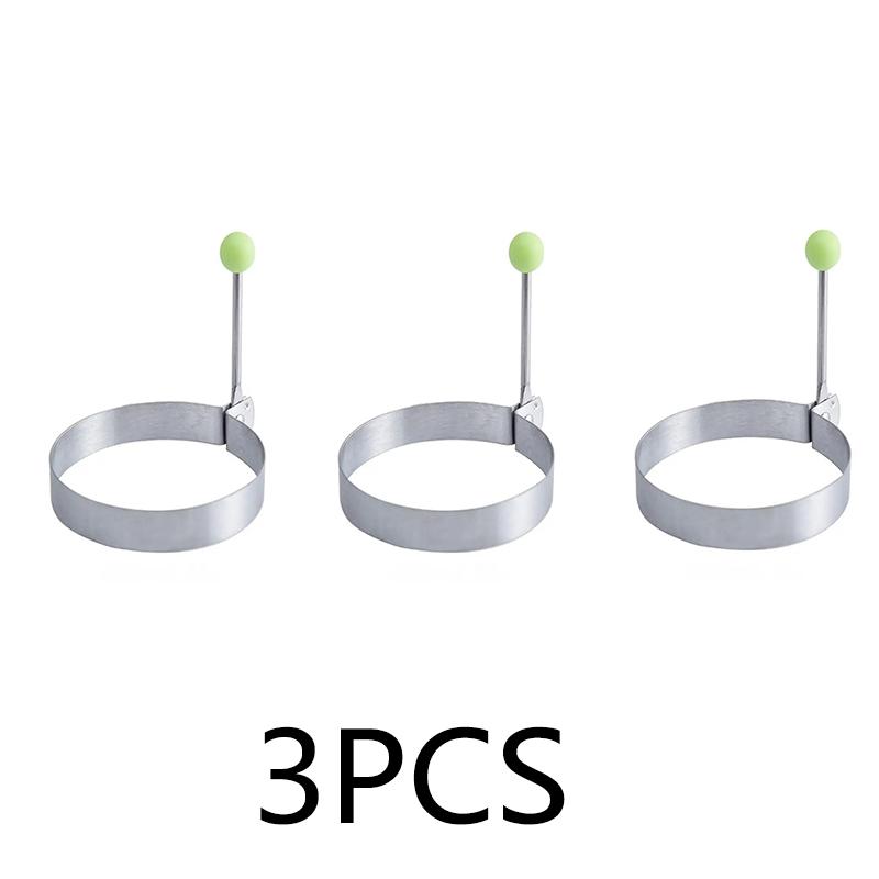 3/5PCS Stainless Steel Fried Egg Shaper Mould Pancake Mold Creative Cake Grinding Tool Fried Egg Maker Baking Kitchen Gadgets