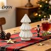 Small Christmas Tree for Desk Handwoven Rattan Tree, Cone Xmas Tabletop Ornament, Rustic Decorative Hotel Front Desks Holiday Centerpiece Mantel