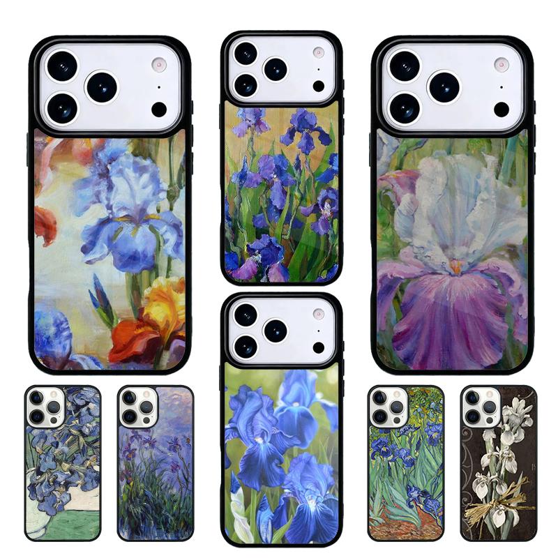 Irises Painting Phone Case Cover Compatible with for IPhone 17air 16e 15 14 13 12 11Pro Max 17 Air