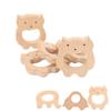 5Pcs Wooden Teether Toys Natural Beech Sturdy Durable Impact Resistance Smooth Safe Non Toxic Wood T