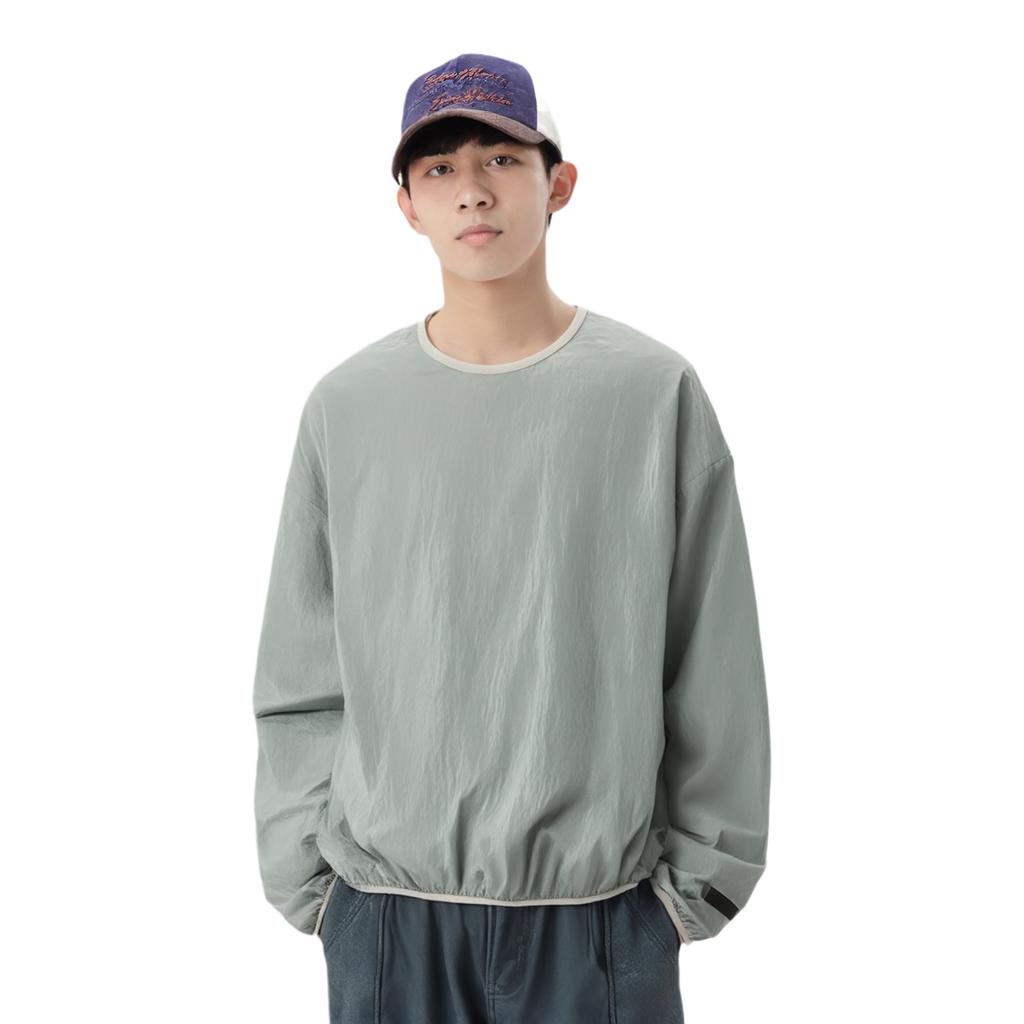 Fear of God Essentials Crinkle Nylon Pullover Crewneck Seal Men Tops Grey 186SP244065F