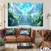 2D Plane 1 2D Banner - Angel Wings Background Cloth - Bright Blue Sky and White Wings Design