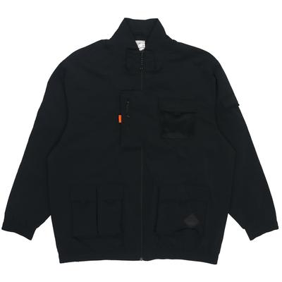 Neo Casual Utility Jacket with Multiple Pockets and Sport Logo Men Outerwear Black HE7940
