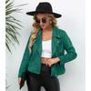 Spring Autumn Women's Lapel Zipper Long Sleeve Blazer Coat, European Style Casual Outerwear for Women, Leisure Wholesale Women Clothing