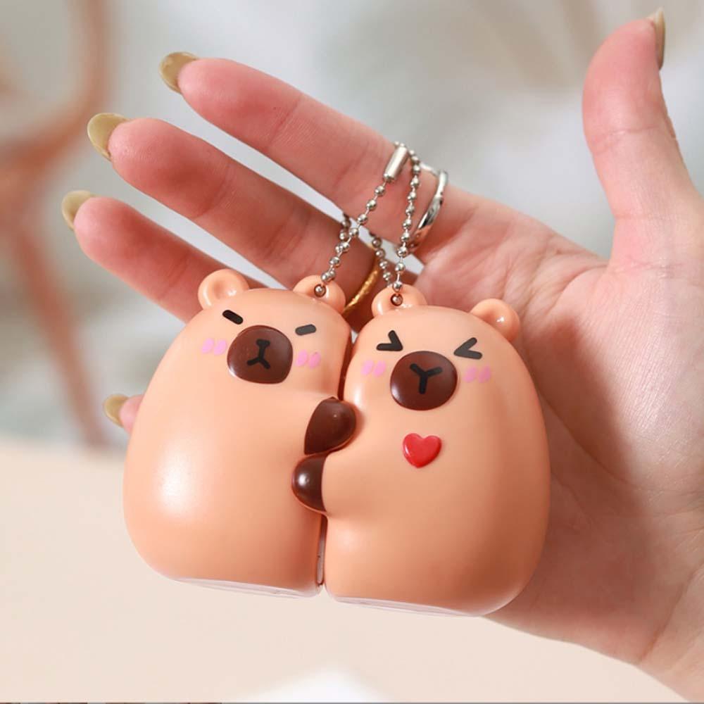 2pcs/set Cute Couple Pendants Plastic Bag Charm Funny Cartoon Animal Key Ring Boys