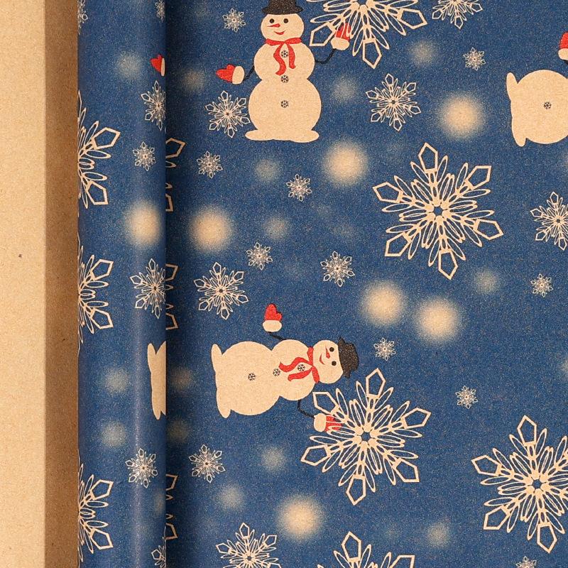 1 Roll Christmas Gift Wrapping Paper - Xmas Tree And Snowman Designs, Holiday Designs - Measuring 43Cm X 300Cm (17.7In X 118In)