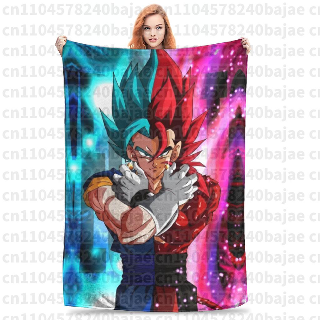 Dragon Ball Z Knitted Blanket Flannel Anime Son Goku Soft Throw Blankets for Bed Bedroom Quilt