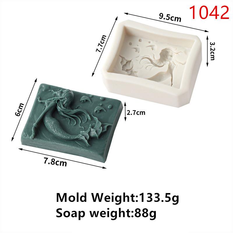 3D Mermaid Silicone Soap Mold DIY Ocean Goddess Candle Resin Making Geometry Square Chocolate Mold Home Decor Crafts Gifts