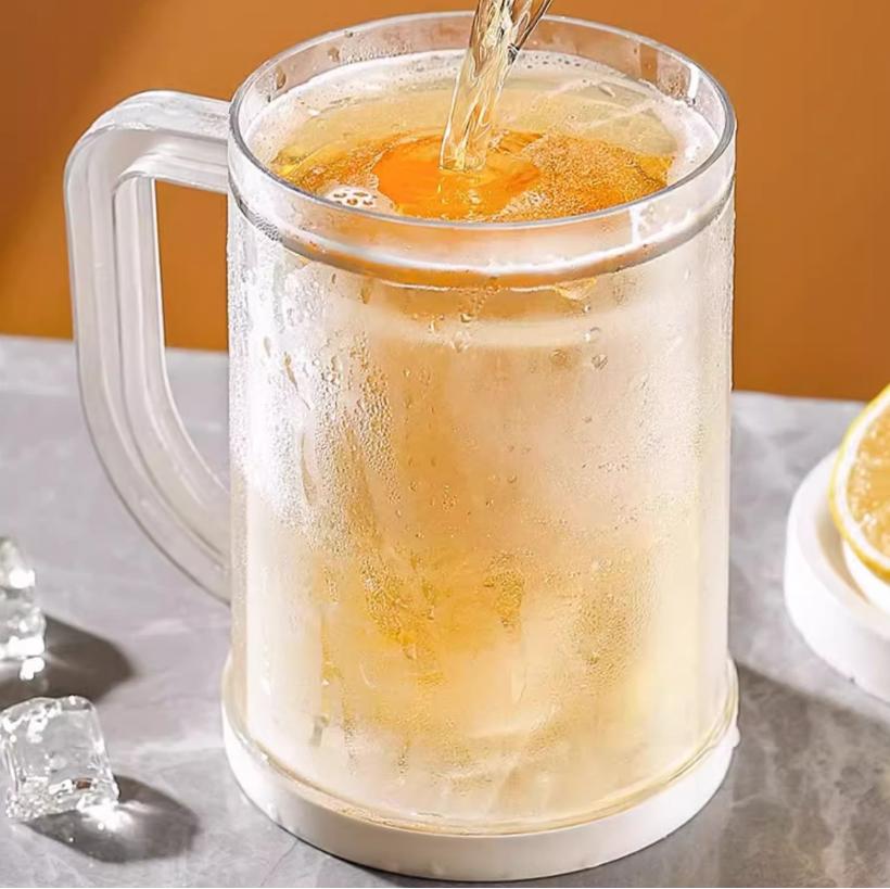 Ice Coffee Cup Freeze Beer Glasses Plastic Double Interlayer Ice Beer Cup Large-Capacity Beverage Ice Mugs Home Drinkware