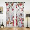 Christmas Ball Poinsettia Print Curtains for Bedroom Living Room Drapes Kitchen Study Room Window Curtain Home Decoration