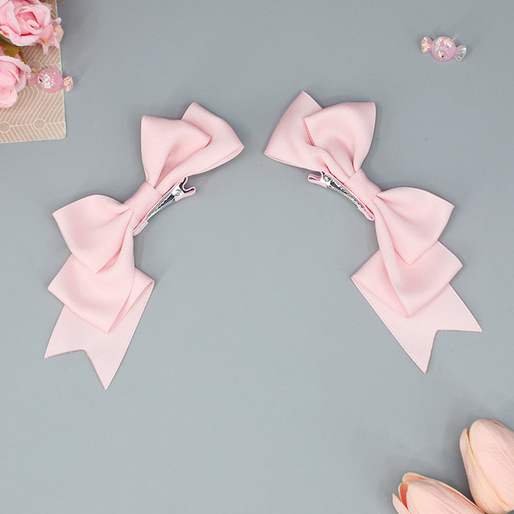 Fashion Kawaii Handmade Bow Hairclip Woman Sweet Anime Lolita Hairpin Cosplay Headdress JK Uniform Hair Accessories Xmas Gifts