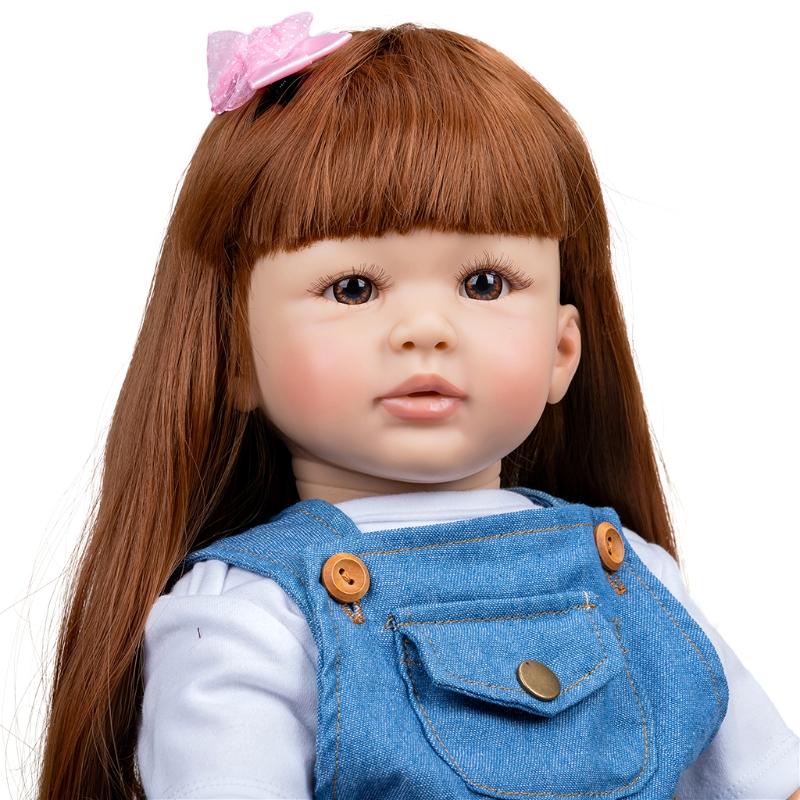 23’’ Baby Girl Cuddle for Doll Reborn Simulation Toy Lovely Heavy Weight Lifelike Toy with Rooted Hair Newborn Birthday