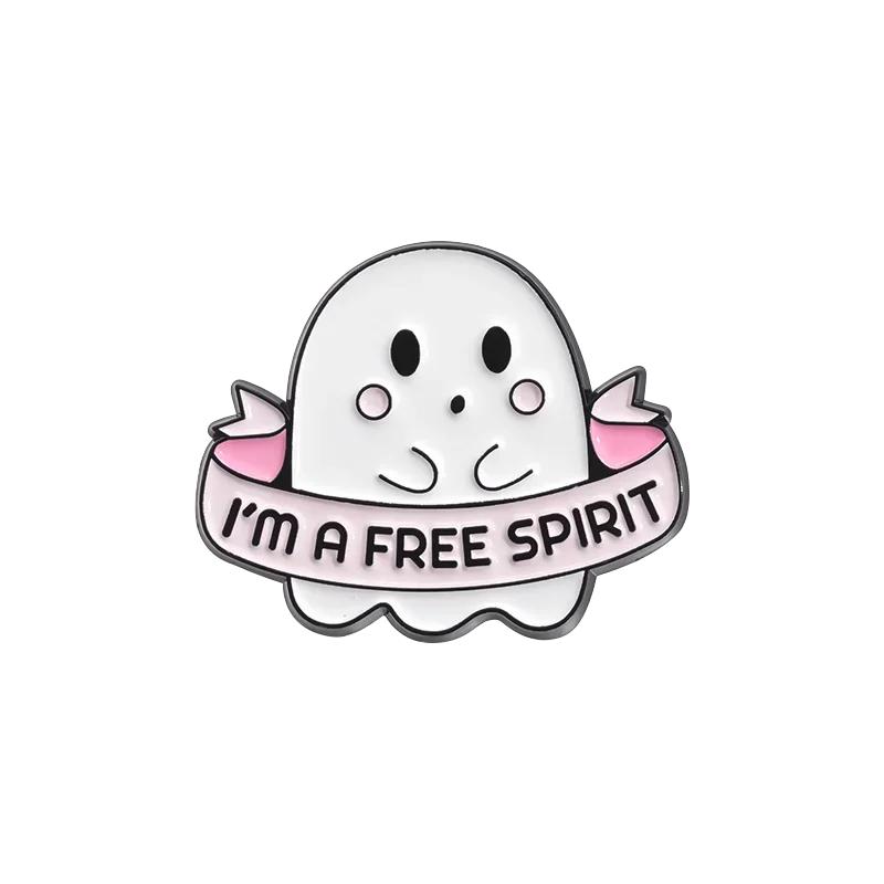 Halloween Punk Ghost Collected Enamel Pin Custom Spooky Boo With Black Cat Brooches Clothes Lapel Badge Jewelry Gift for Friends