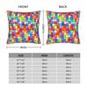 Rainbow Autism Awareness Puzzle Seamless Pattern Pillow Cover Design Cushion Cover Funny Pillow Case For Office Car Home Decor