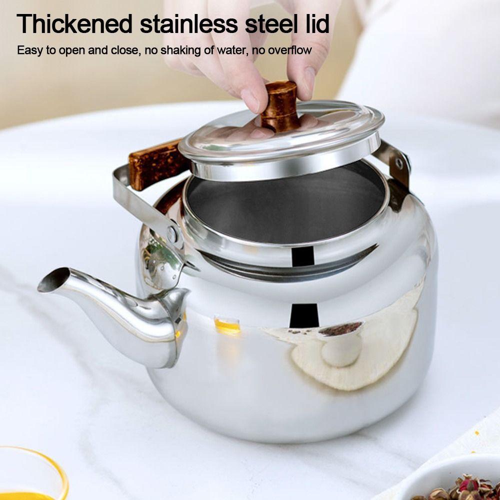 New 1L/1.5L/2L Tea Pot Large Capacity Stainless Steel Hotboiling Pots Fast Heating Coffee Pot Home Camping