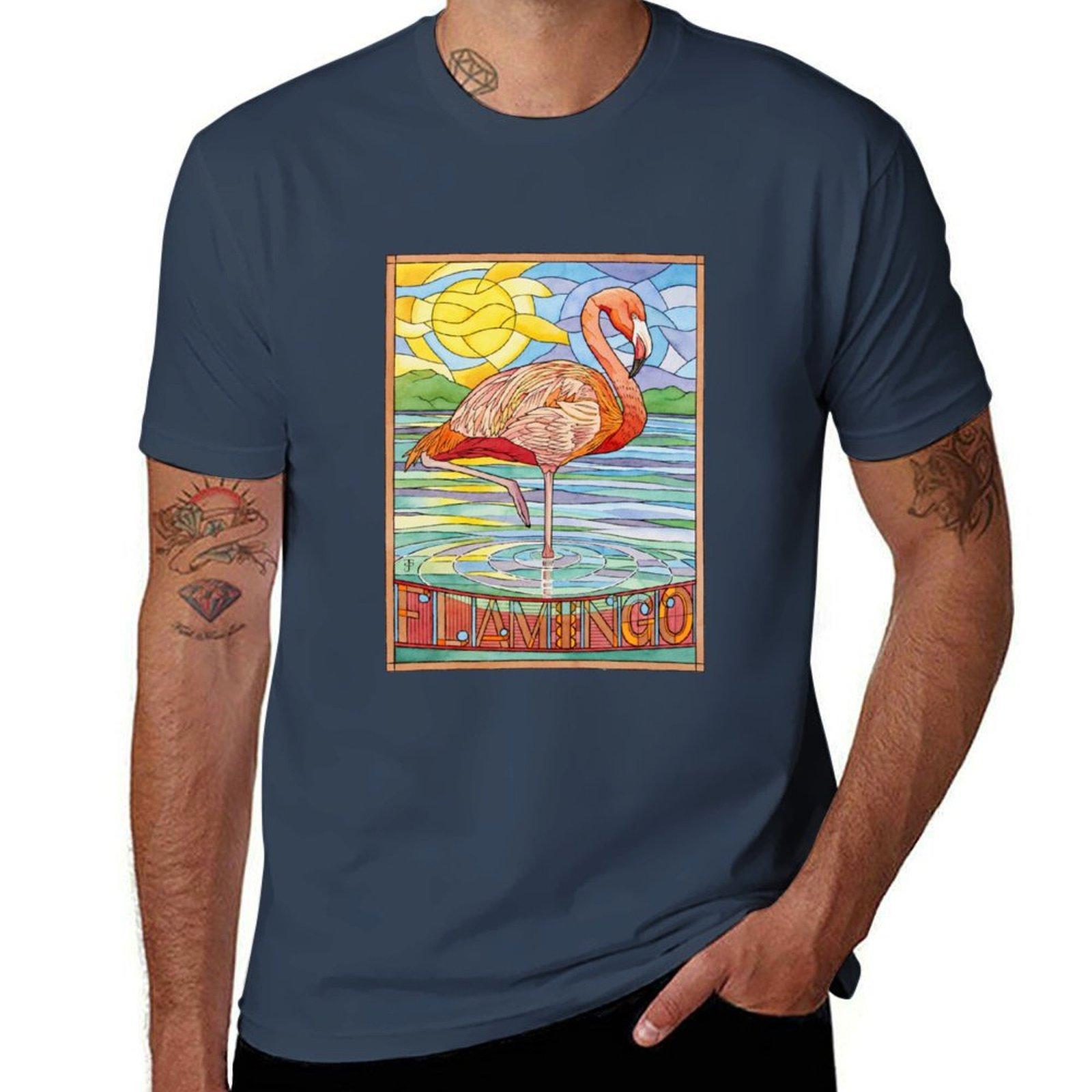 Flamingo Tshirt Utility Work Short Sleeve Top S