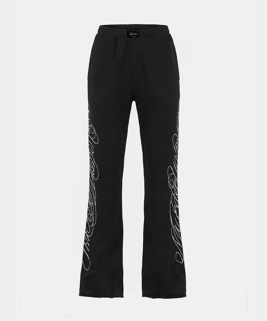 BADBLOOD Dark Classic Mym Rhinestone Bootcut Pants - Black