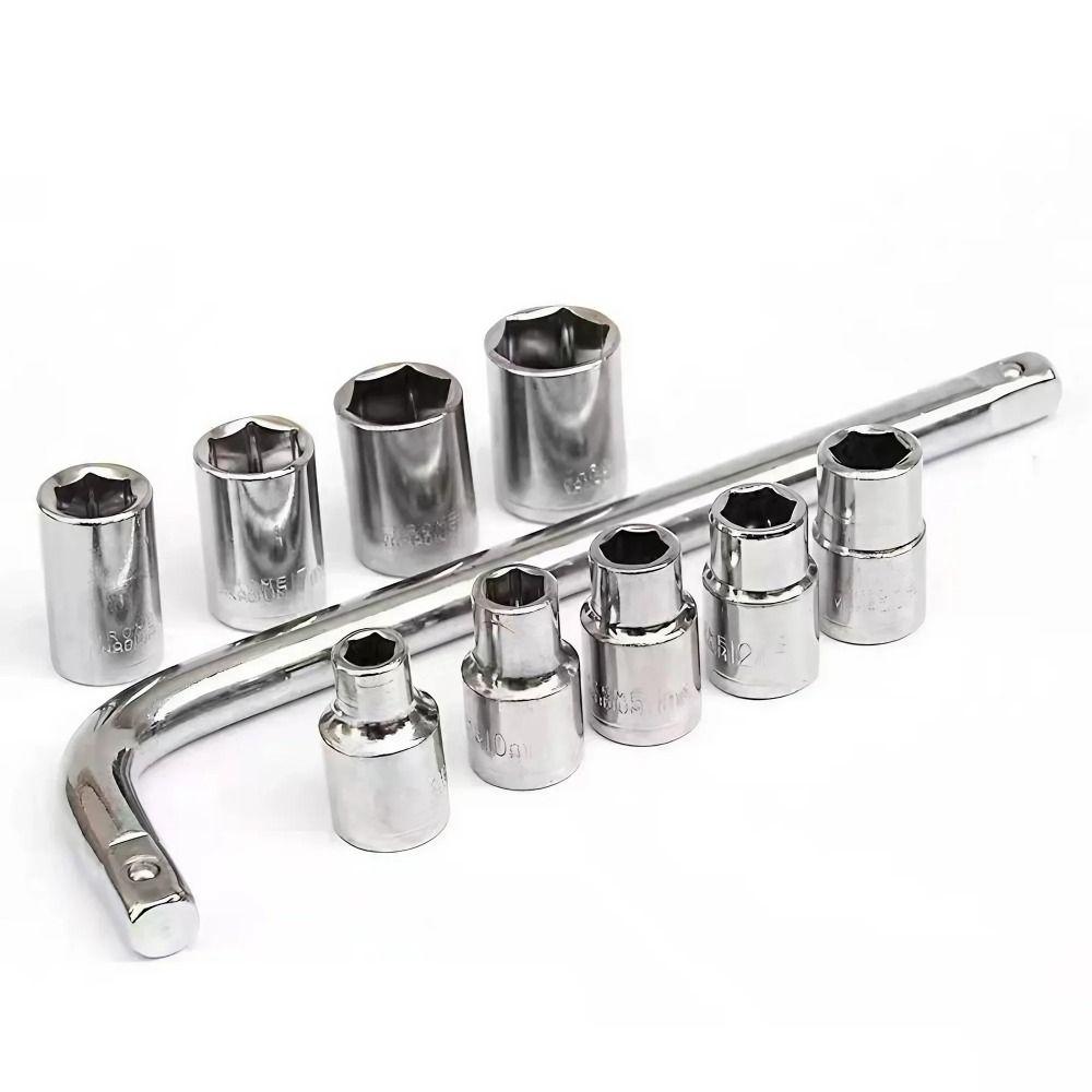 8-21mm Range Socket Wrench Kit Metric Size Socket Hand Tool Chrome Vanadium Socket  Bicycle Repair