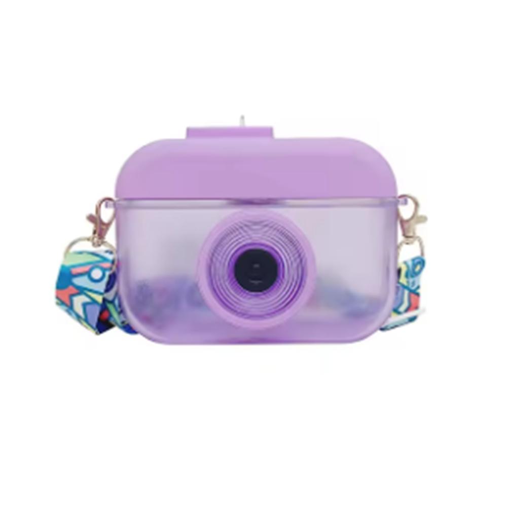 

Герметичная детская бутылка для воды Пыленепроницаемый пластиковый питьевой чайник Портативные стаканы с трубочкой в виде камеры Для улицы фиолетовый