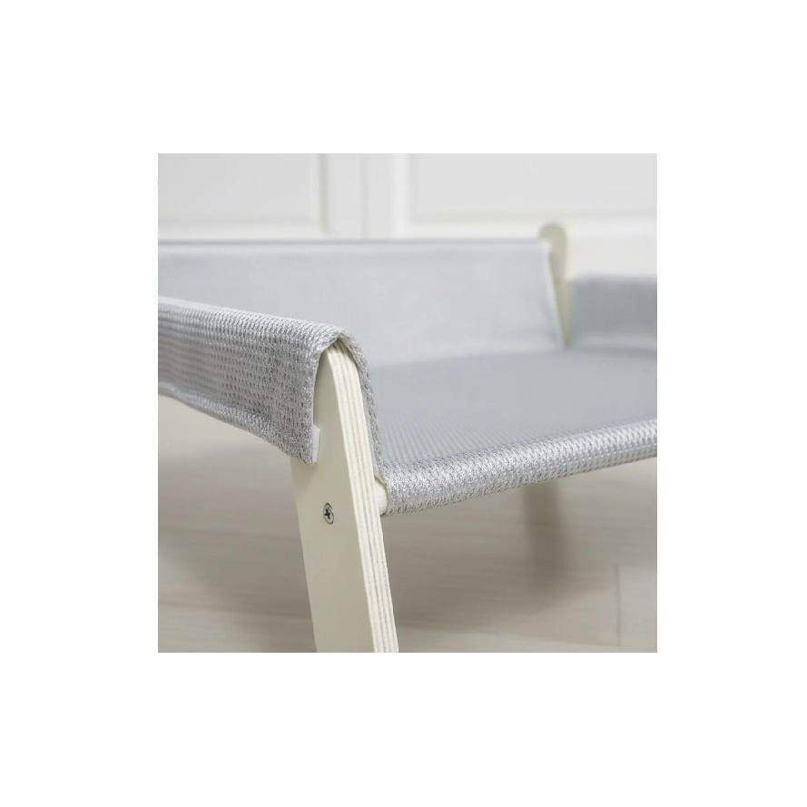 Cat Dog Lounge Chair Breathable Sturdy Wood Pet Sofa Wooden Pet Suspended Bed Easy Assembly Wooden Frame Kitty Bed Portable