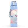 1PC Pink Butterfly Flower Frame Art 750ml Color Plastic Sports Water Bottle Leakproof Flip Straw Lid For Sports Office Home Use