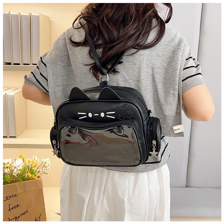 Spicy Girl Mecha Meow Itabag: Cute, Versatile College Shoulder and Crossbody Backpack