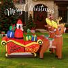 8.2FT Inflatable Toy Santa Sleigh Reindeer Gift Bag Xmas Yard Lawn Party Decoration LED Lit Christmas Home Supplies Ornament