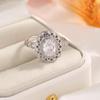 Huajie Inlaid Pigeon Egg Oval Sparking Cubic Zirconia Rings for Women Wedding Party Dazzling Ring  Trend