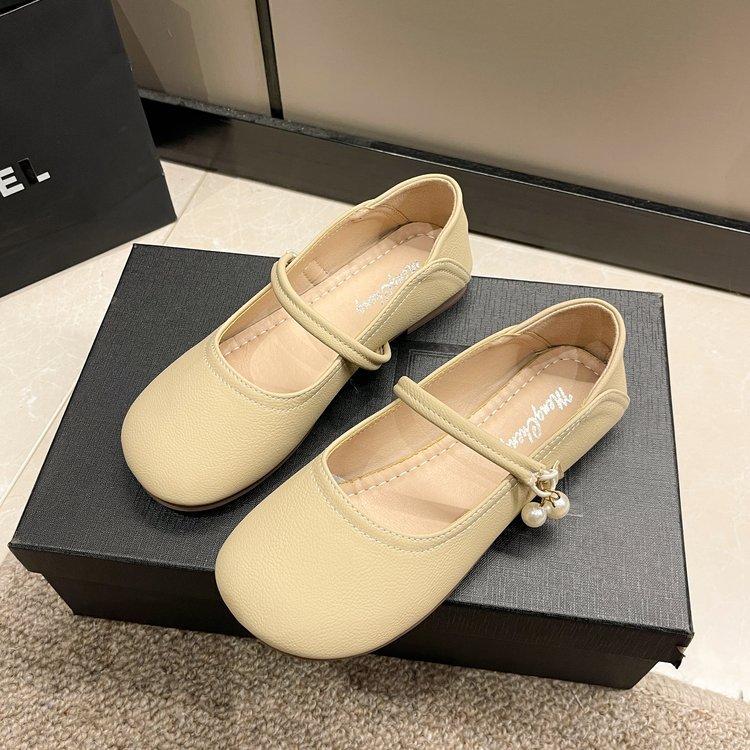 Mary Jane Shoes Girl 2025 New Flat-bottomed Soft-soled Soft Leather Single Shoes Summer and Autumn with Skirts Fairy Gentle Small Leather Shoes