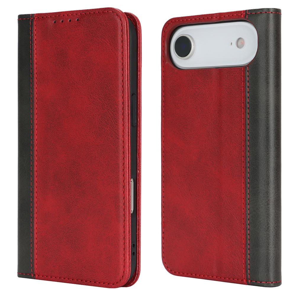 For iPhone Air Case Calf Texture 3 Card Slots Color Splicing Leather Phone Cover C