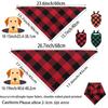 2PCS Christmas Dog Bandanas Holiday Dog Scarf Triangle Reversible Merry Christmas Santa Print Pet Outfit Winter Xmas Pet Scarf