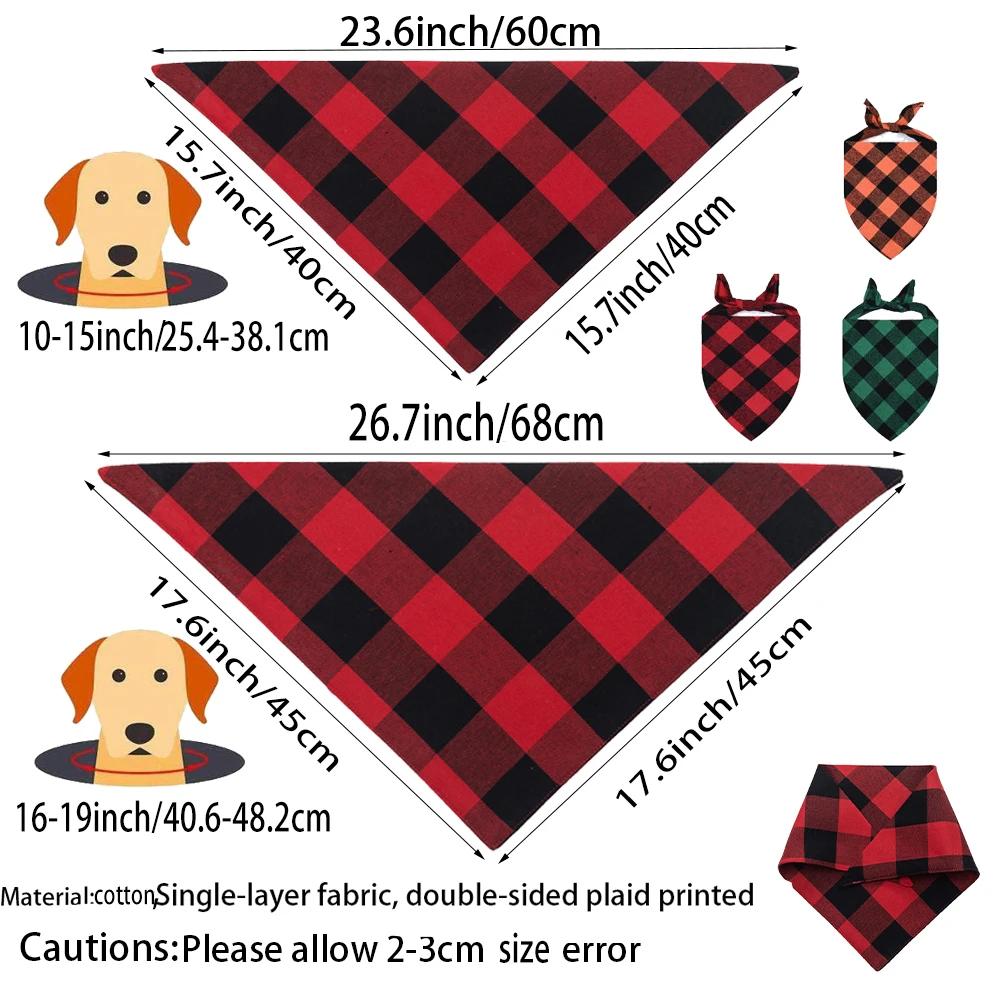 2PCS Christmas Dog Bandanas Holiday Dog Scarf Triangle Reversible Merry Christmas Santa Print Pet Outfit Winter Xmas Pet Scarf