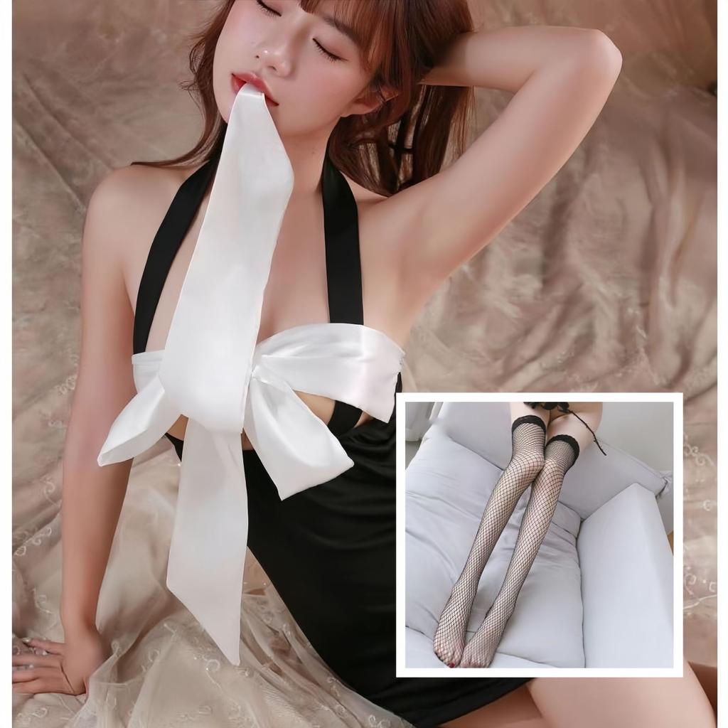 Moon Tide Sexy Lingerie Sexy Pure Desire Hip Skirt Hanging Neck Hot Secretary OL Free Uniform Temptation Pajamas