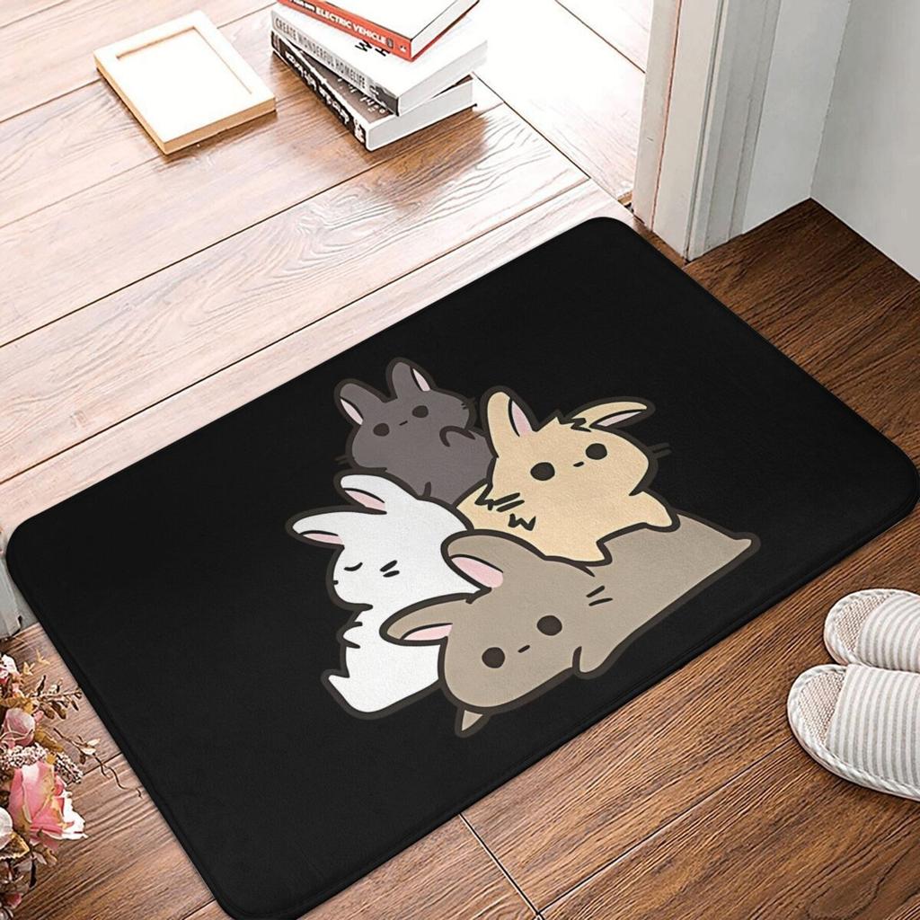 1pc Non-slip Cute Rabbit Home Doormat | Lightweight Polyester Machine Washable, Rectangular Welcome Rug for Indoor Decoration