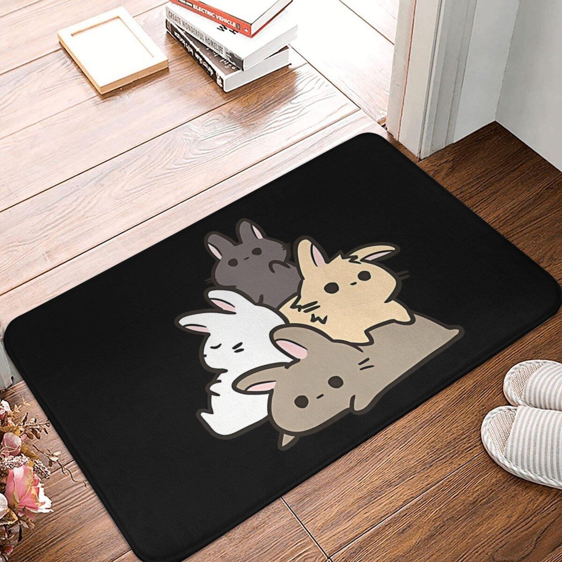 

1pc Non-slip Cute Rabbit Home Doormat | Lightweight Polyester Machine Washable, Rectangular Welcome Rug for Indoor Decoration 40cm x 60cm