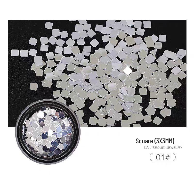 Silver White Mirror Nail Art Sequins - Brilliant, Shining, and Beautiful Nail Decorations.