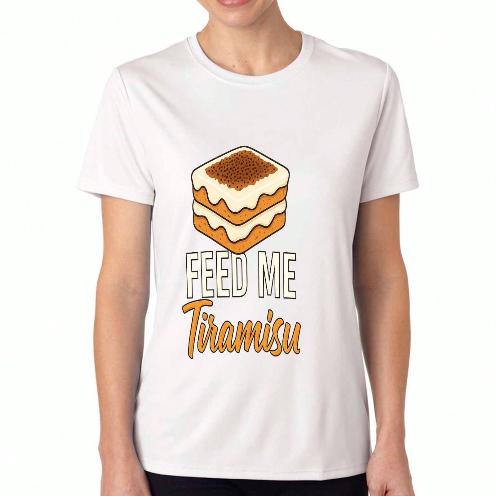 Feed Me Tiramisu unisex Cotton T Shirt, Premium Cotton Graphic, Durable And Comfortable, Casual Fashion, Tasty Tiramisu Design, Feed Me Dessert, Enjoy S разноцветный