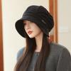 Korean Style New Style Octagonal Hat Fashionable High End Metal Label Pile Hat Autumn and Winter Thermal Basin Hat Trendy