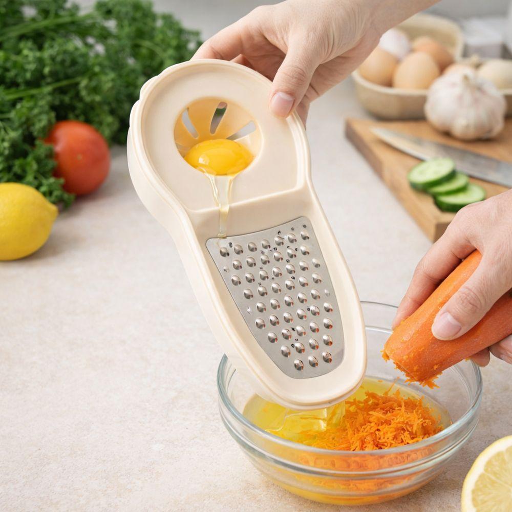Multifunktionaler Mini 3-in-1 Manuelles Karottenreibe Handheld Effizienter Zitruspresse Kunststoff Abnehmbare Knoblauchreibe Küche