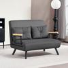 4-in-1 Velvet-Feel Double Sofa Bed, with Pillows - Dark Grey