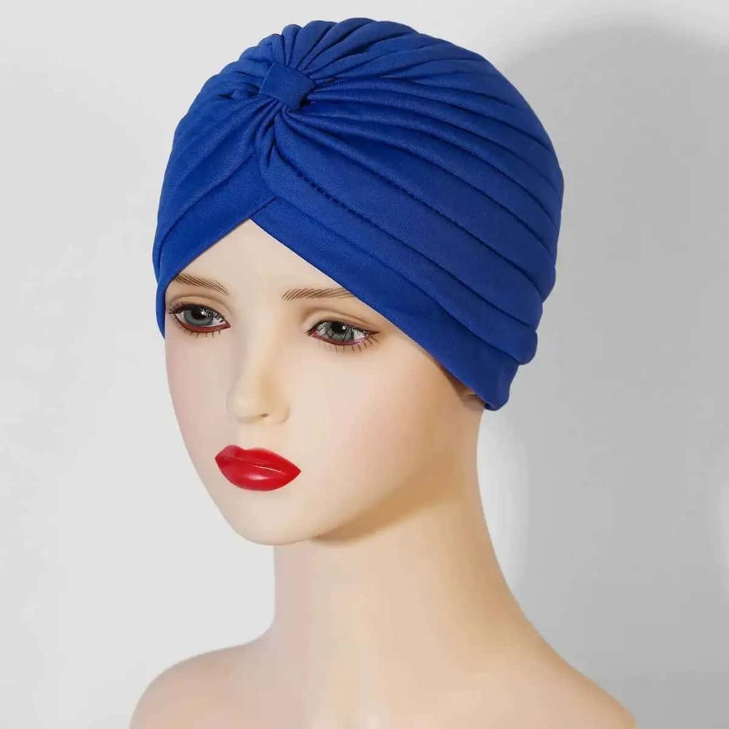 New Women Solid Color Hijab Turban Cancer Beanie Bonnet Inner Hijabs Cap Hair Loss Chemo Hat Elastic Head Cap Muslim Indian Hat