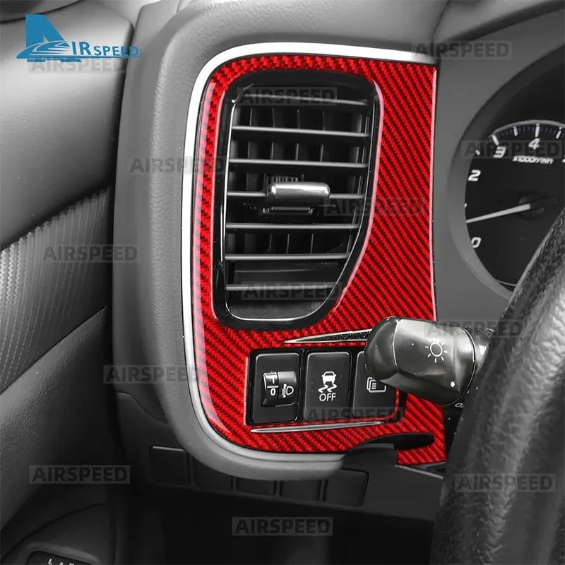 Real Soft Carbon Fiber Trim Sticker LHD Rhd for Mitsubishi Outlander 2013- Drive's Passenger's Air Outlet Frame