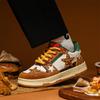 Hamburg fries creative casual shoes low-top thick-soled cushioning sneakers outdoor street shoes