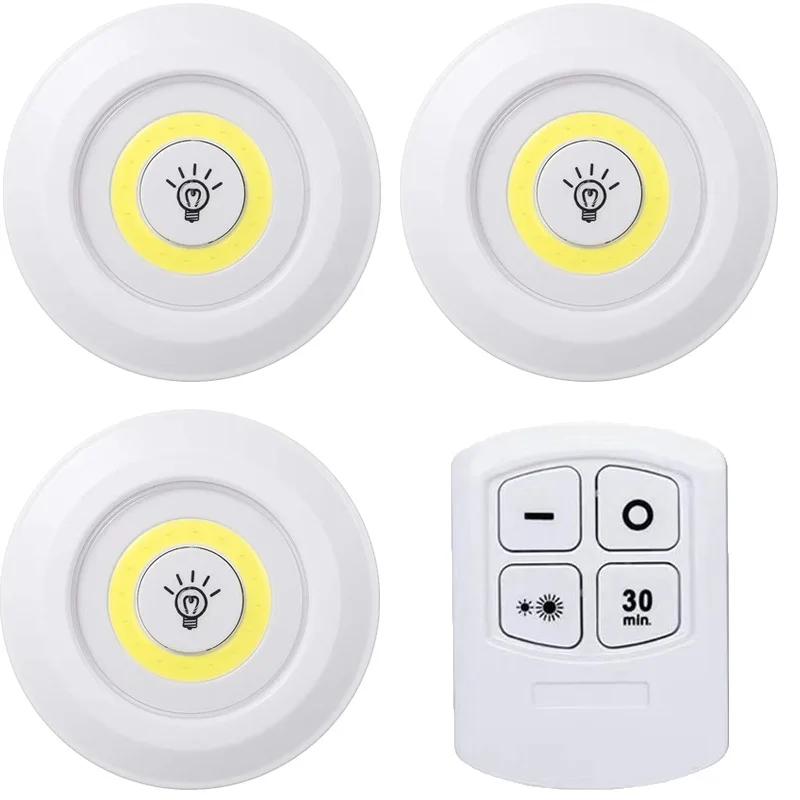 Smart Wireless LED Under-Cabinet Lights COB Night Light With Remote Control - Perfect For Wardrobe, Kitchen & More!